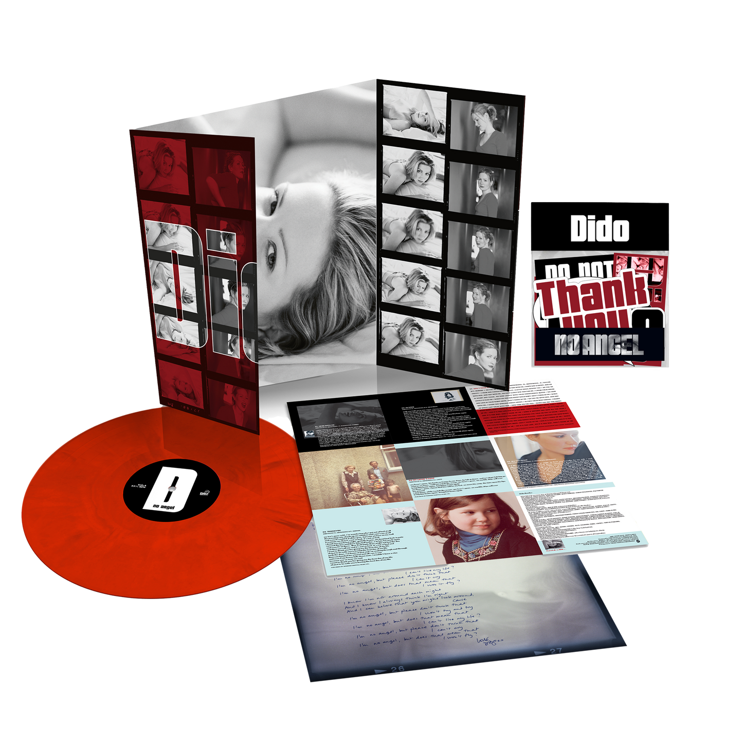 No Angel | Deluxe Red Marble Vinyl w/ Signed Lyric Sheet Insert + Sticker Set