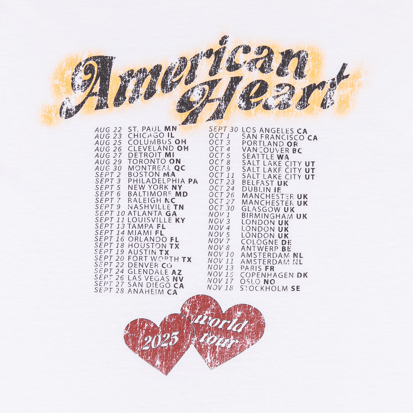 American Heart White Dated Tee