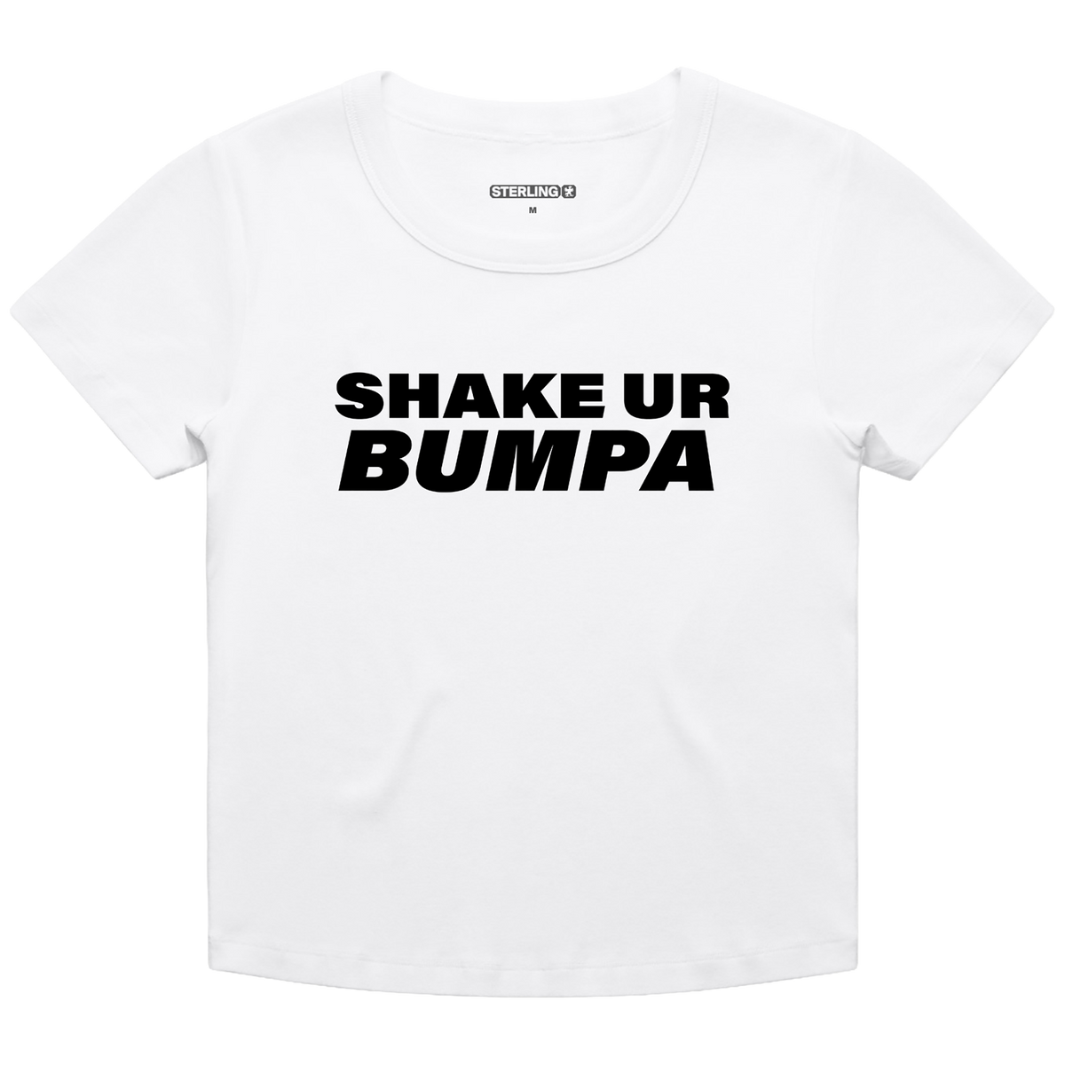 Shake Ur Bumpa | White Baby Tee