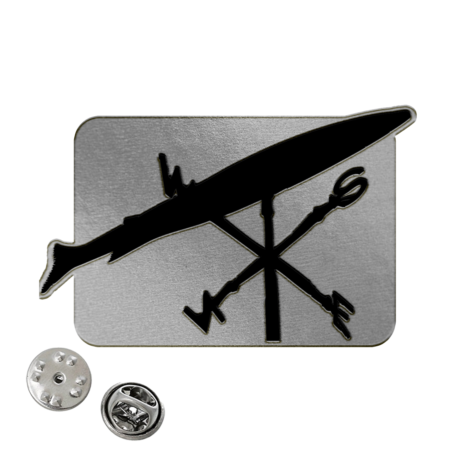 Silver Plated Salmon Pin Badge