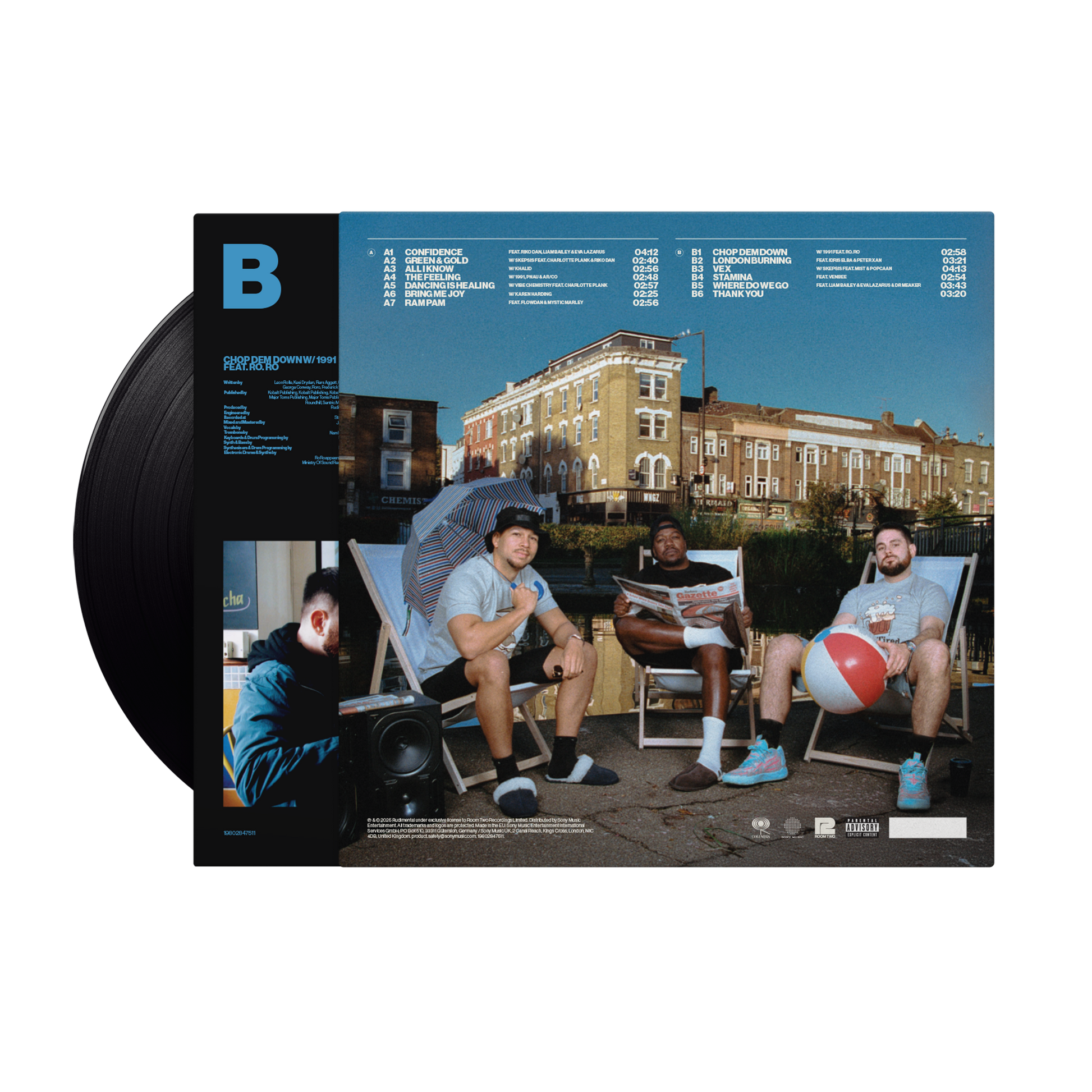 Back view of RUDIM3NTAL - Black Vinyl (First Pressing)