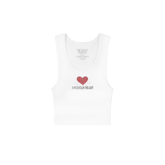American Heart Rhinestone Tank