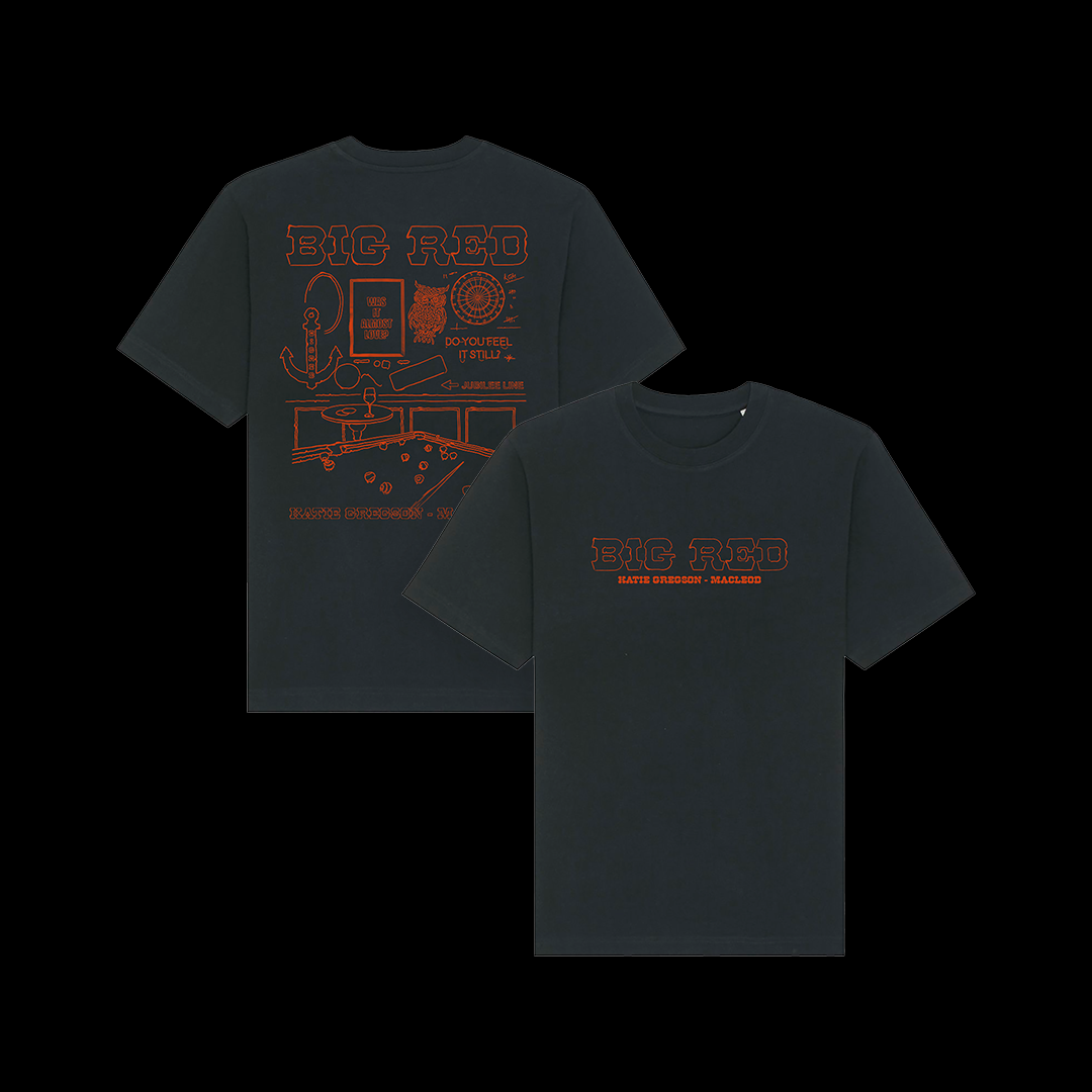 Big Red Illustration Black Tee
