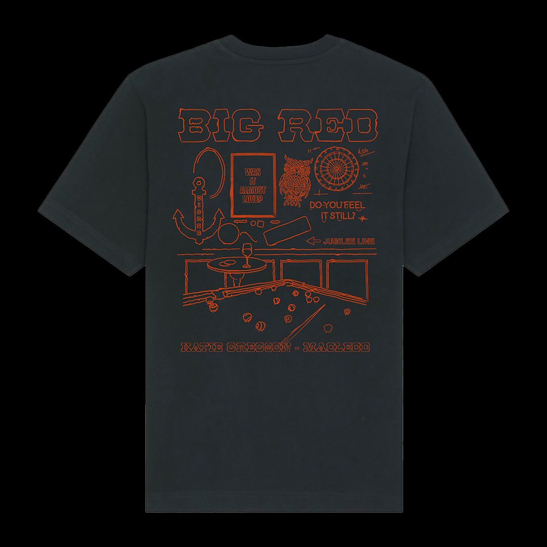 Big Red Illustration Black Tee