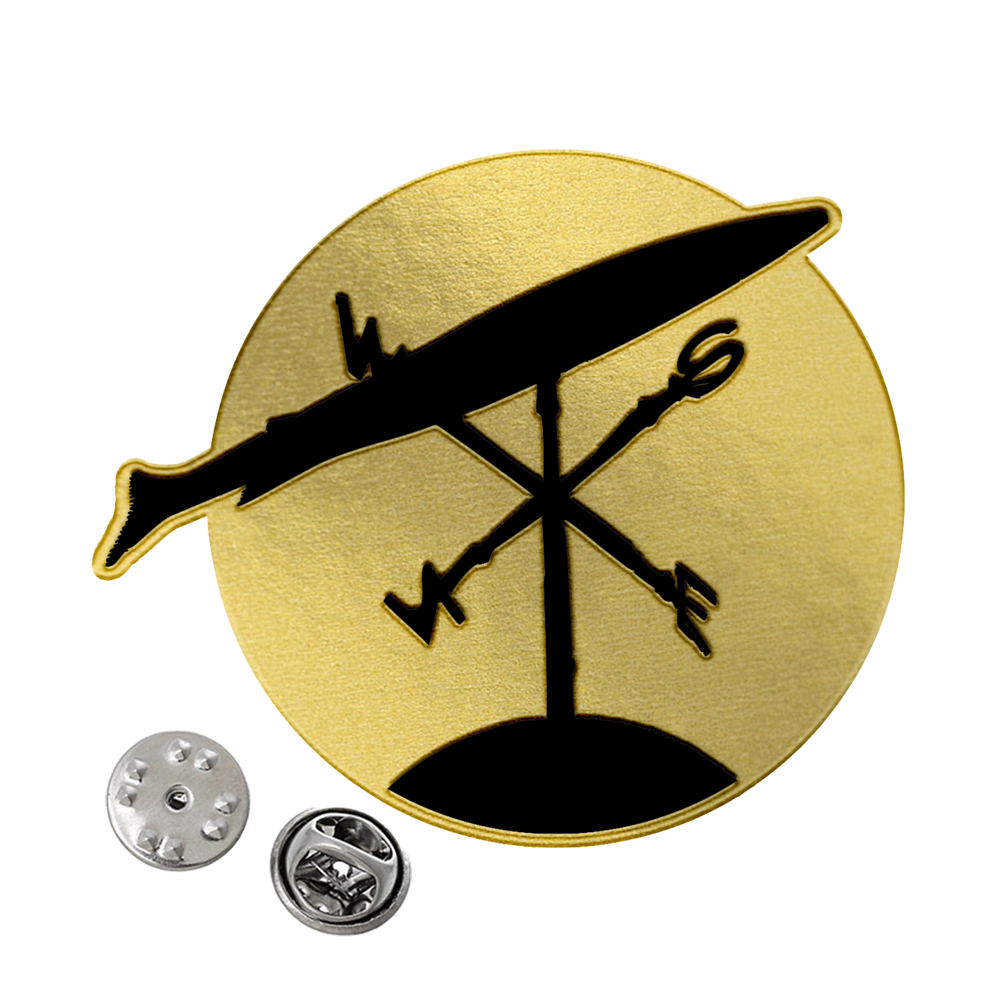 Gold Plated Salmon Pin Badge