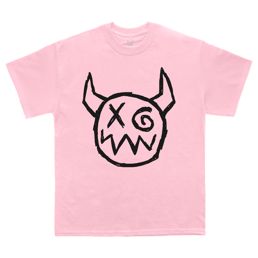 Pink Joey Valence & Brae t-shirt with a black graphic design