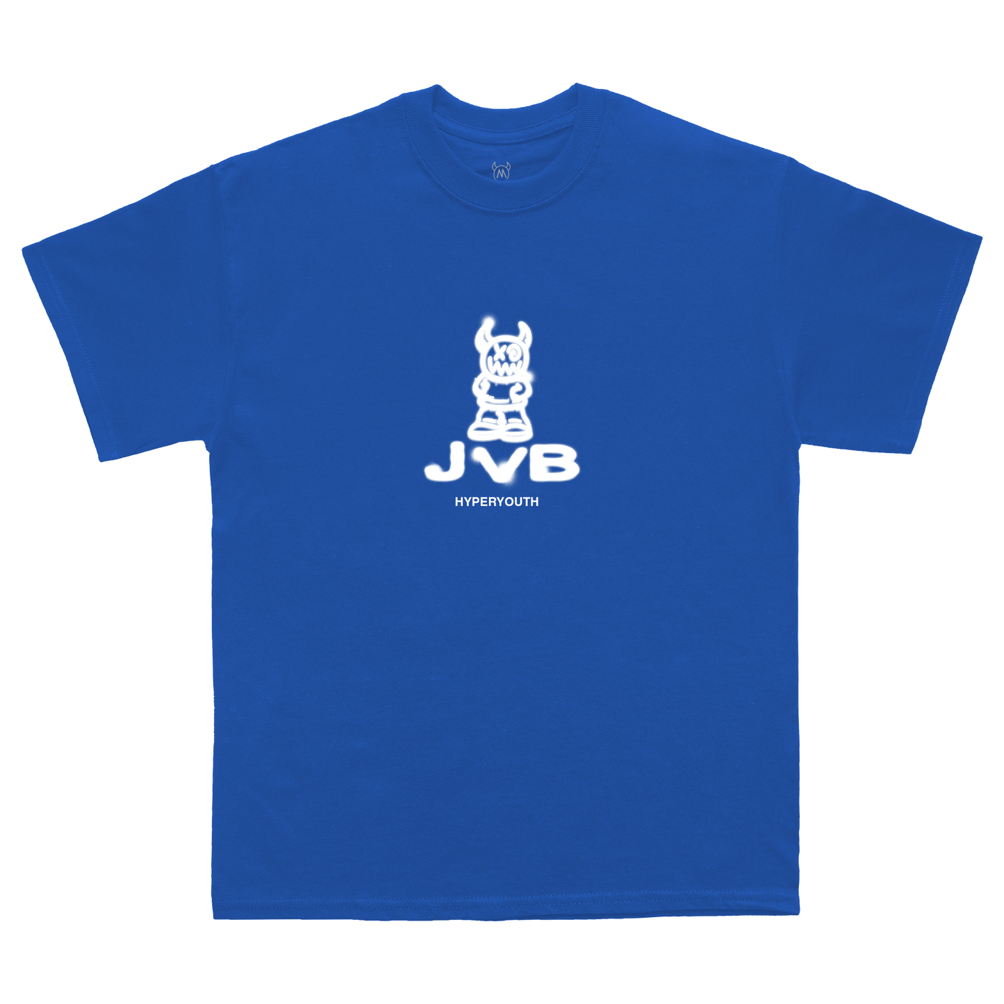 Blue Joey Valence & Brae t-shirt with white logo and text