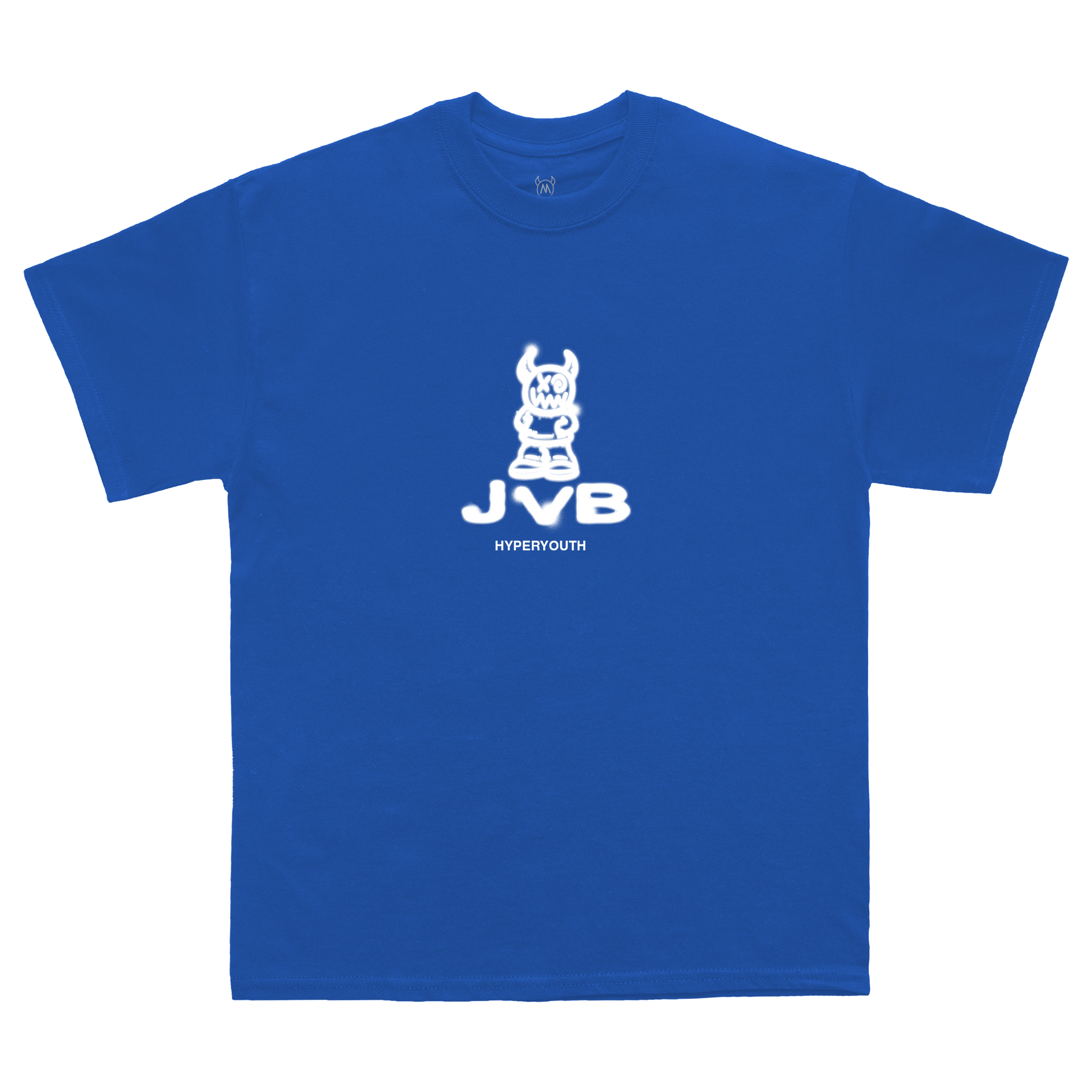 Blue Joey Valence & Brae t-shirt with white logo and text