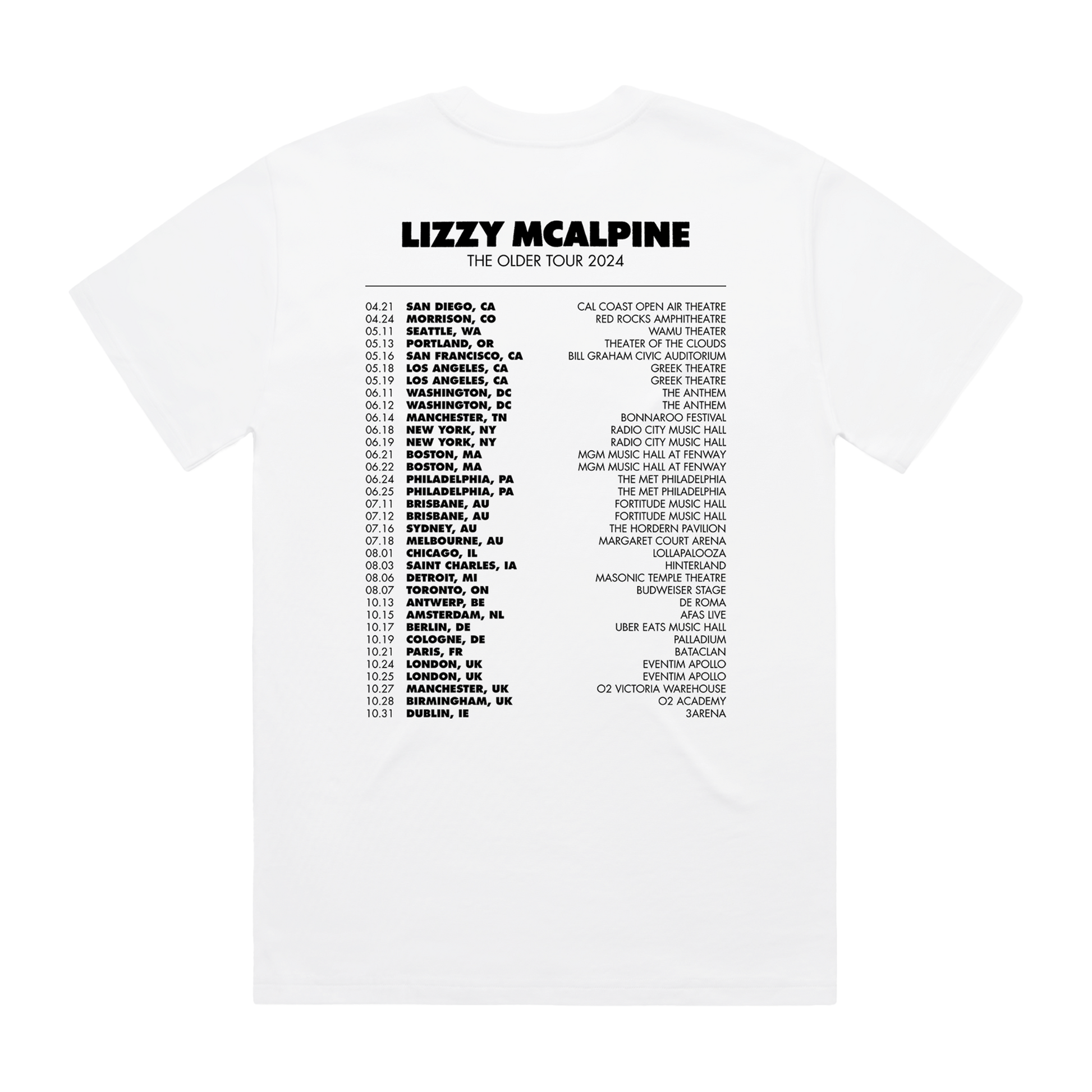 Lizzy McAlpine UK/EU 2024 Tour T-Shirt