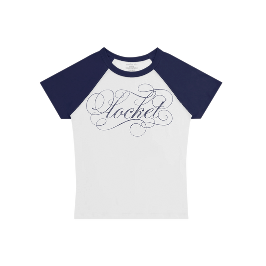 locket angel wings raglan baby tee