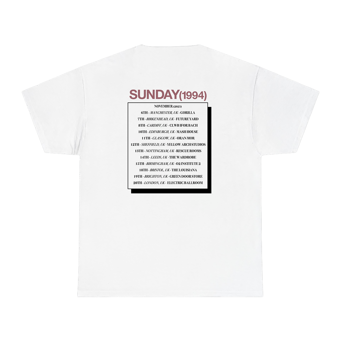 UK Tour Tee - White