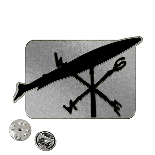 Silver Plated Salmon Pin Badge