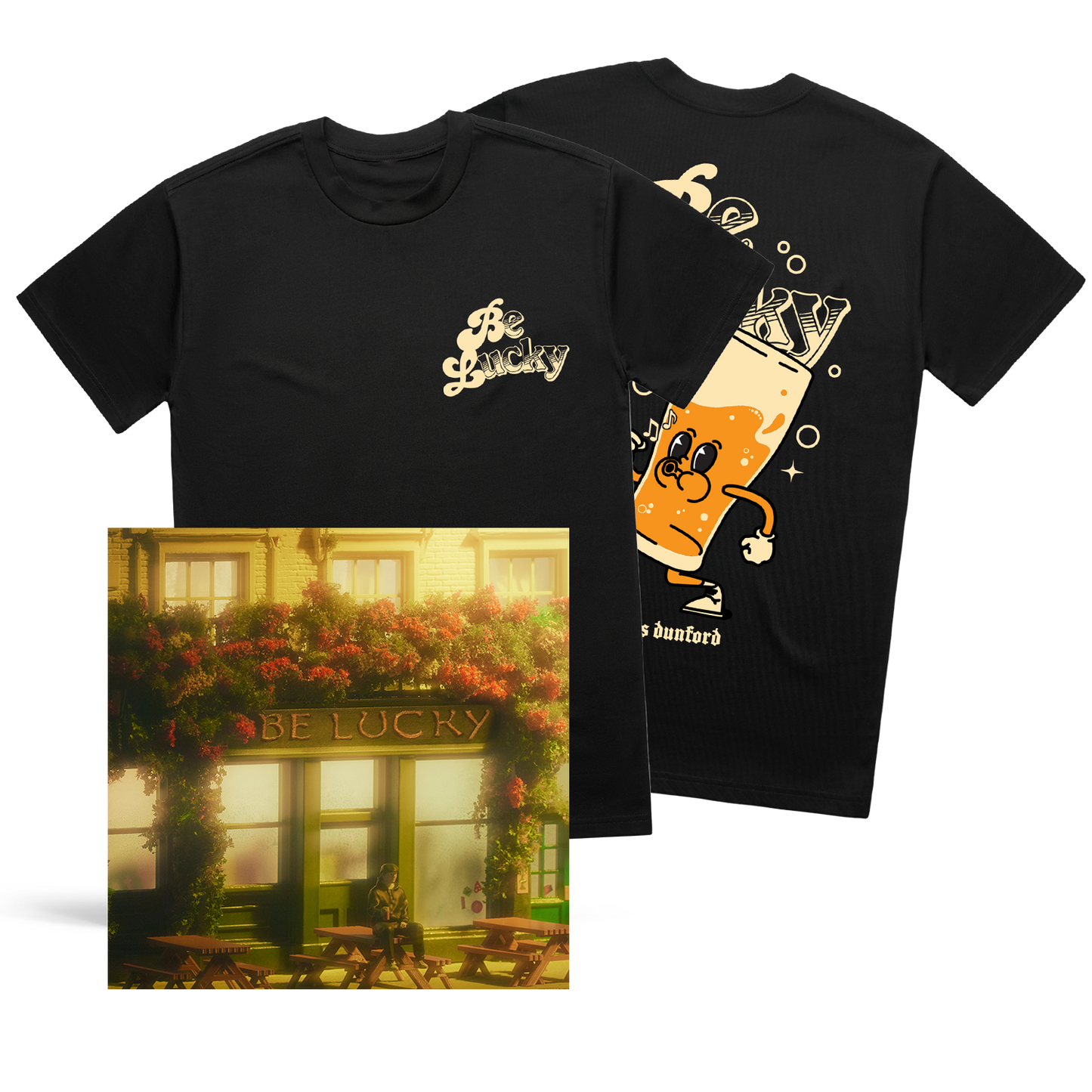 Be Lucky: Black T-Shirt + Choice of Format