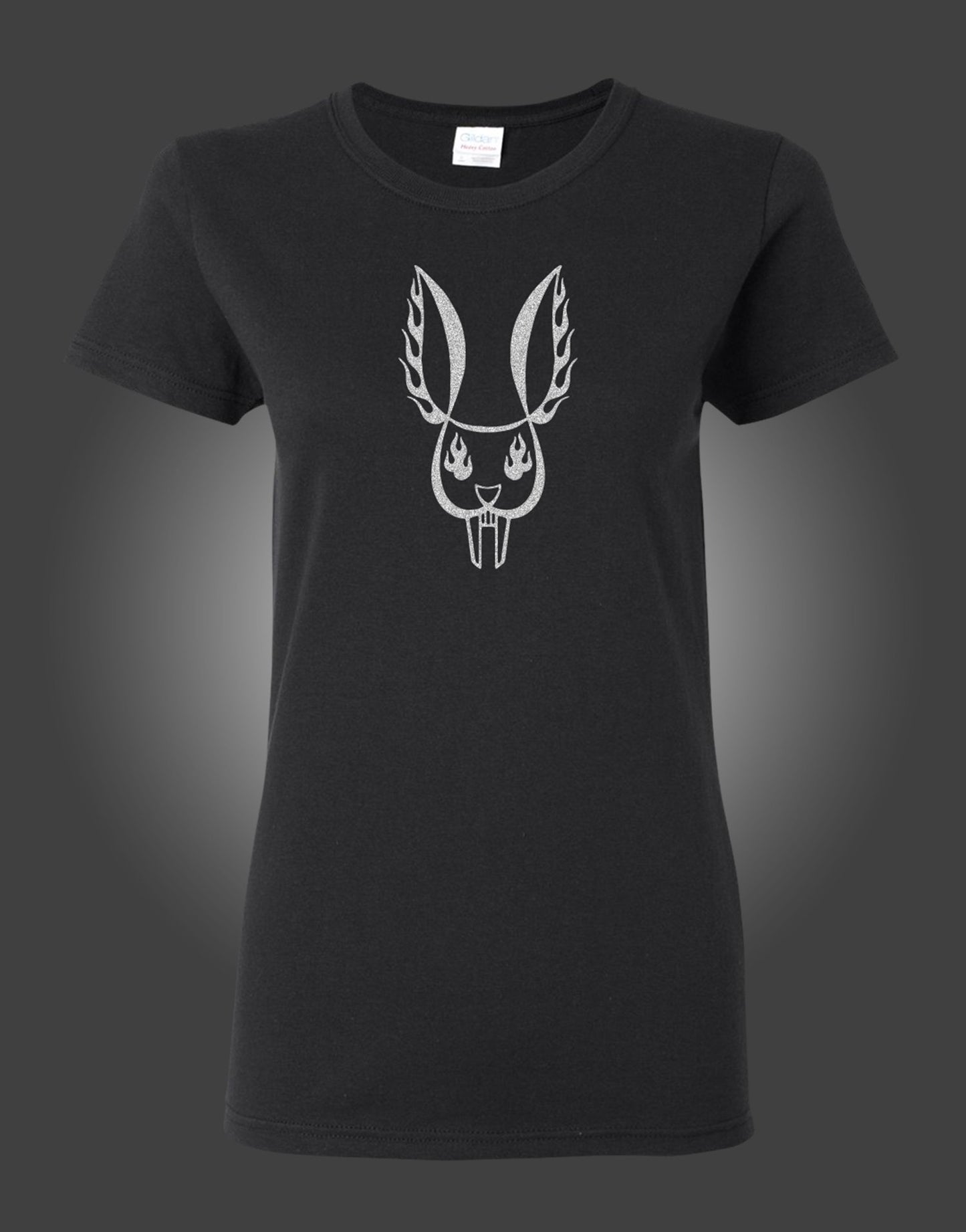 MR BUNGLE "SILVER BUNNY" LADIES BLACK T-SHIRT